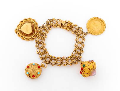 Estate 14K Gold Charm Bracelet