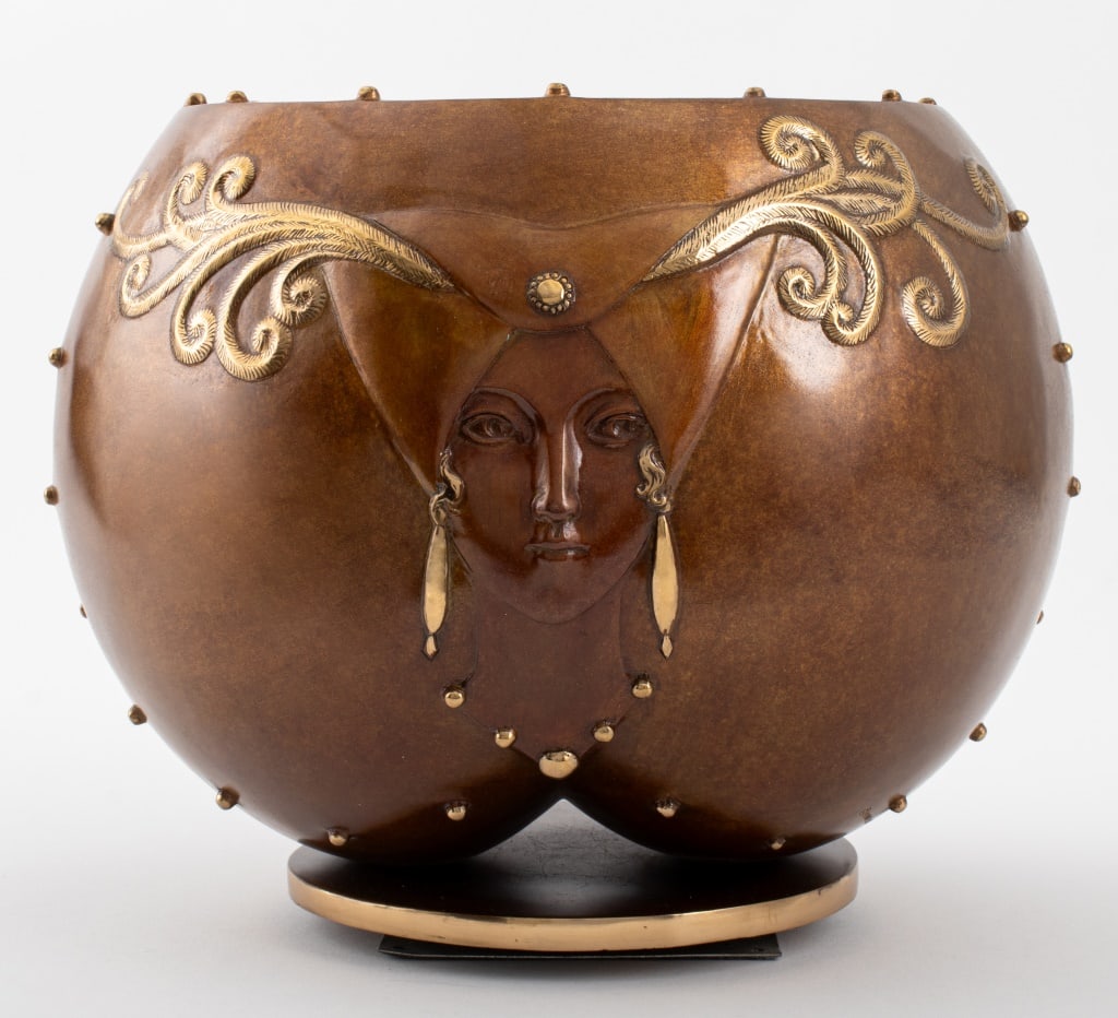 Erte "Fruit of Life" Patinated Bronze Bowl, 1985 (1 of 9)