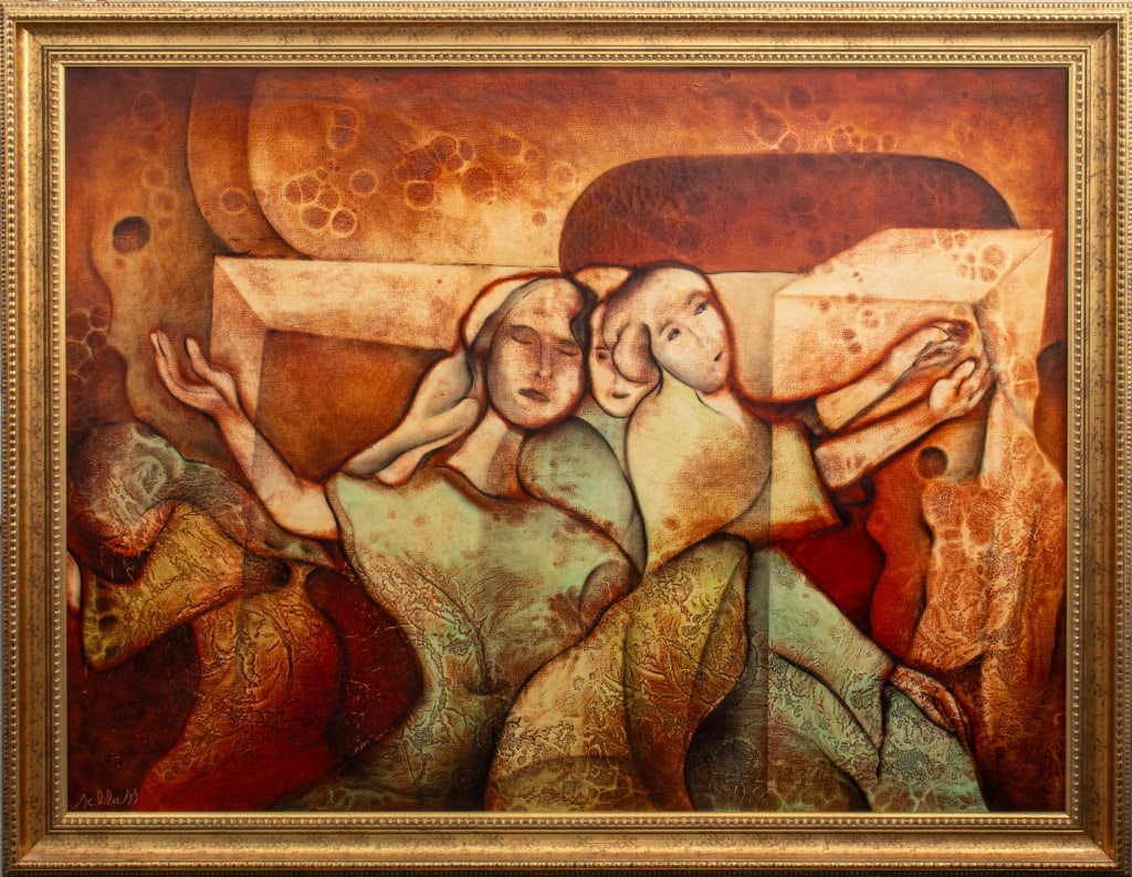 David Schluss "4 Figures" Mixed Media on Canvas (1 of 11)