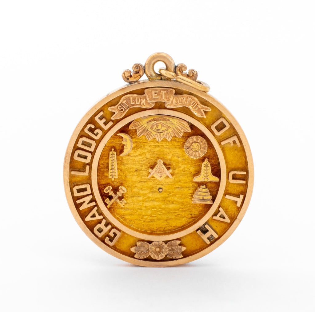 Antique 14K Masonic Badge Medal Grand Lodge Utah (1 of 7)