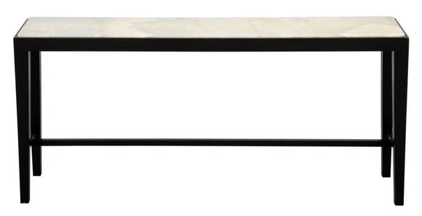 Onyx Topped Console Table, 21st C.: Onyx Topped Console or Sofa Table, 21st century. 22.5" H x 48" L x 11.5" D.Keywords: Holly Hunt style, Christian Liaigre style, Modernist, Stone, Furniture. Note: This item is only available for previ