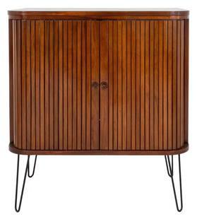 Mid-Century Modern Tambour Cabinet, 1950s: American of Martinsville Mid-Century Modern Tambour Cabinet, circa 1950s. 39" H x 35" W x 23" D.Keywords: MCM, Mid-Century Modern, Furniture. Note: This item is only available for preview at our Astor