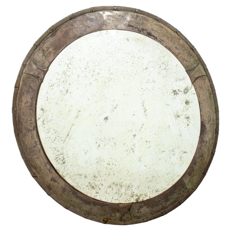 Neoclassical Style Steel Circular Mirror, 20th C (1 of 5)