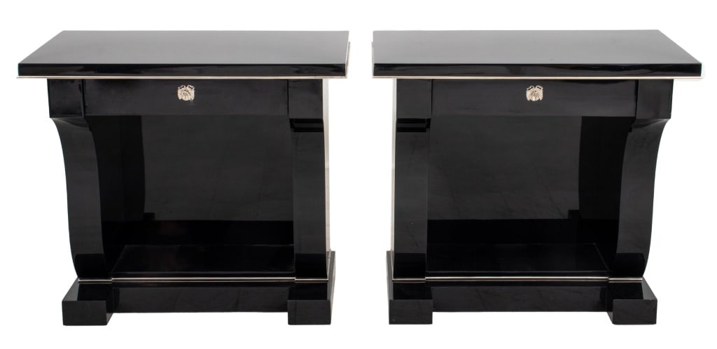 Ralph Lauren "Brook Street" Black Lacquer Consoles (1 of 14)