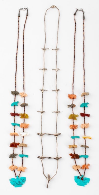Zuni Native American Silver Fetish Necklaces, 3 (1 of 8)