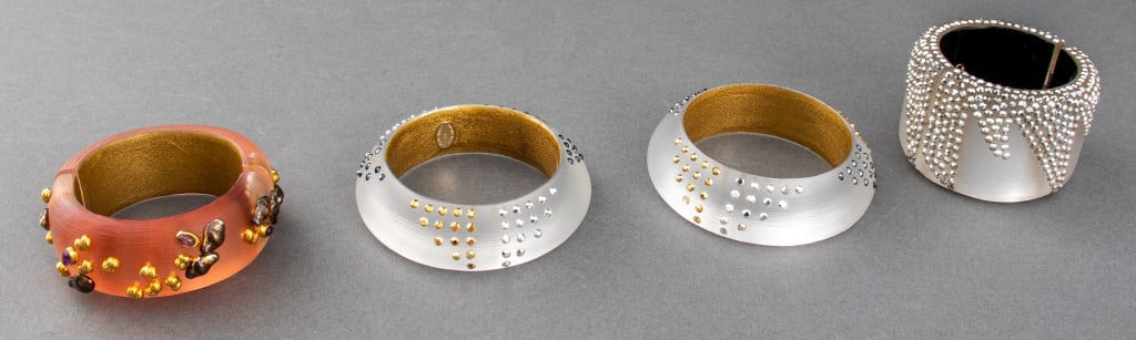 Alexis Bittar Crystal Mounted Lucite Bangles, 4 (1 of 14)