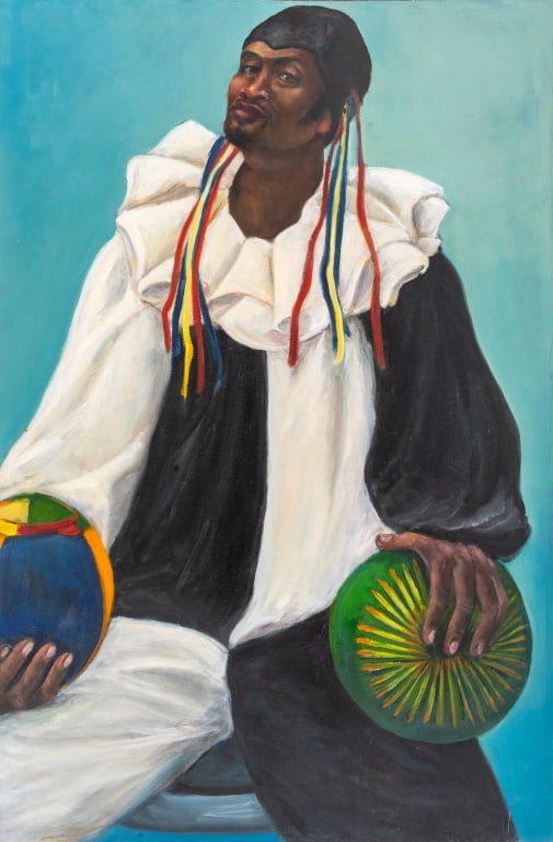 Penny Purpura Pierrot Portrait Oil on Canvas (1 of 5)