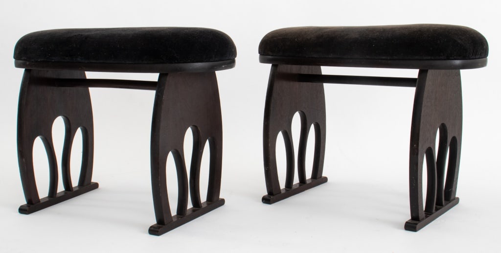 Liberty & Co. Style Wooden Foot Stools, Pair (1 of 7)
