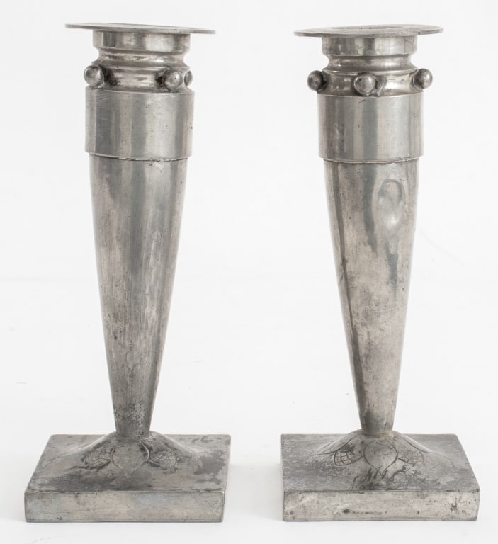 Just Andersen Tin Candlestick Holders, Pair (1 of 8)