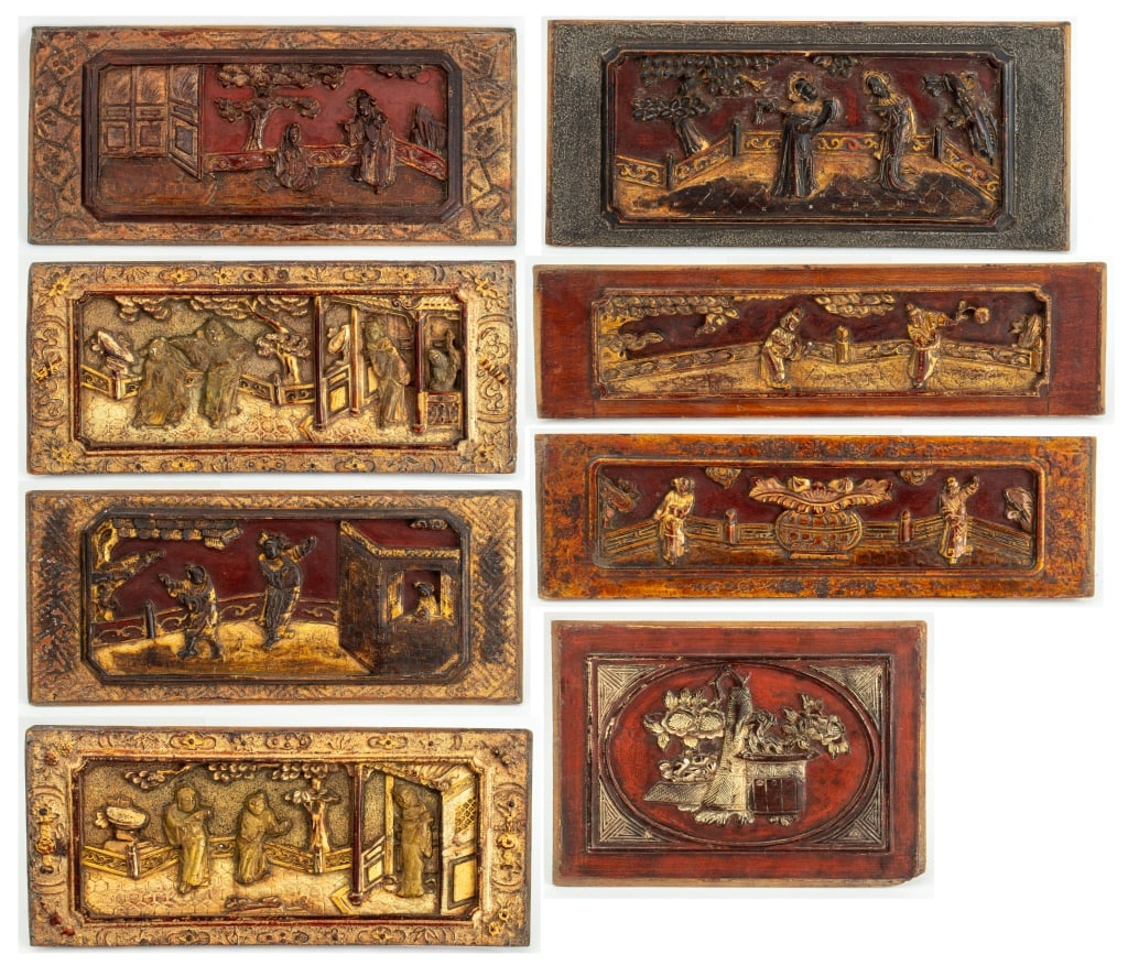 Chinese Lacquer Panels, Group of 8 (1 of 11)