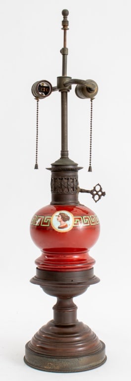 Pompeian Revival Electrified Oil Lamp (1 of 9)