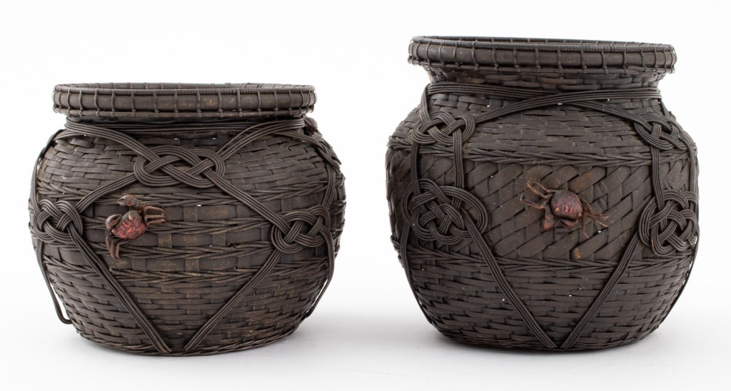Japanese Meiji Period Woven Metal Baskets, 2 (1 of 9)