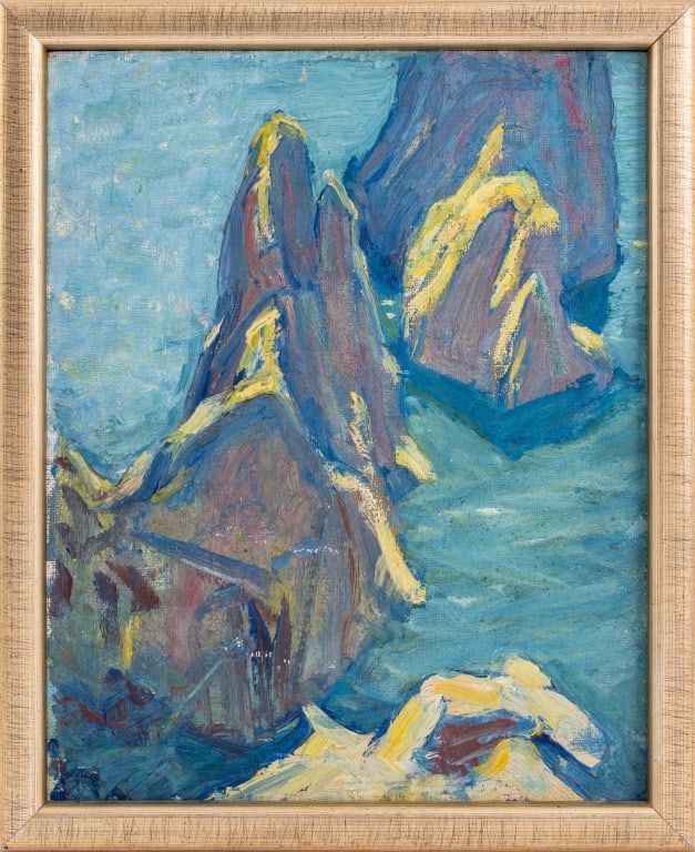 Gertrude Fiske Capri Landscape Oil on Canvas Board (1 of 11)