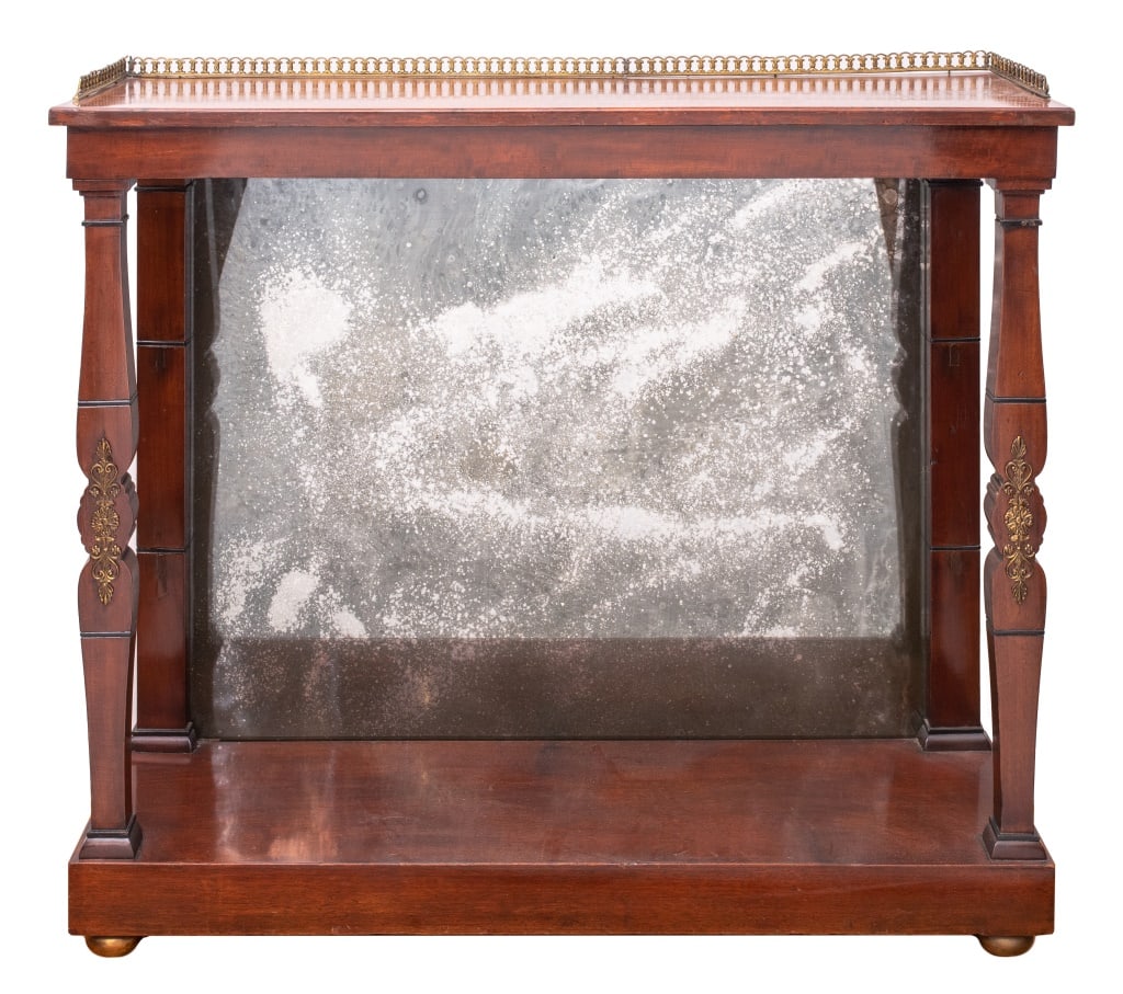 Empire Style Gilt Metal Mounted Mirrored Console (1 of 9)