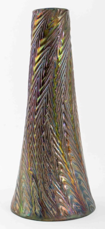 Delphin Massier Vallauris Iridescent Vase, ca 1900 (1 of 11)