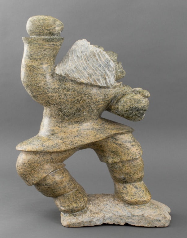 Inuit Soapstone Sculpture of a Drum Dancer (1 of 13)