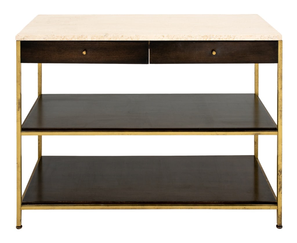 Paul McCobb x Calvin Travertine Top Console Table (1 of 7)