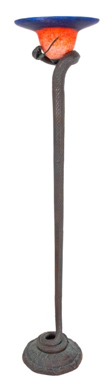 Edgar Brandt Style Cobra Lamp, 20th C. (1 of 8)