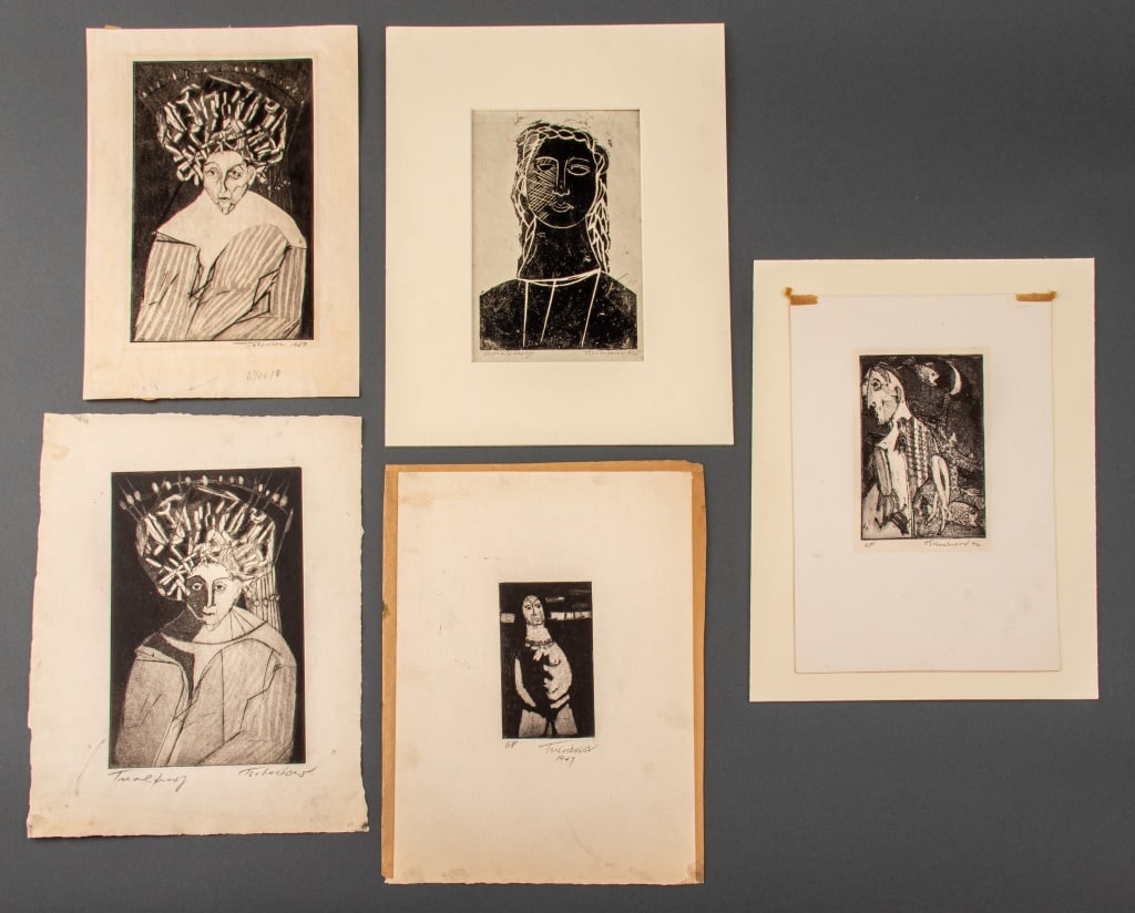 Nahum Tschacbasov Abstract Etchings on Paper, 5 (1 of 11)