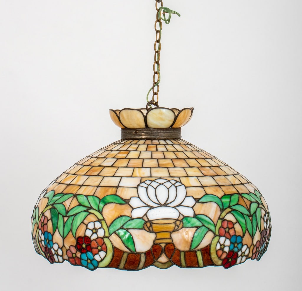 Tiffany Style Leaded Stained Glass Chandelier (1 of 15)