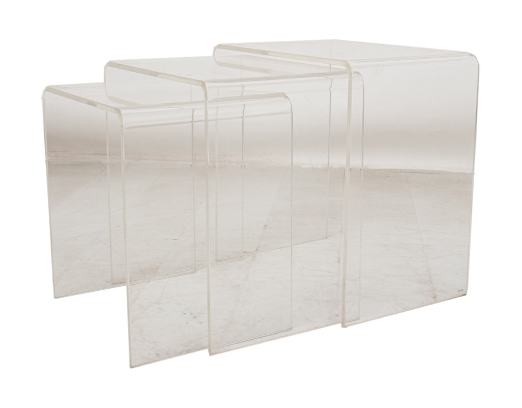 Modern U-Shape Lucite Nesting Tables, 3 (1 of 7)