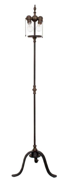 Traditional Tripod Two-Light Iron Floor Lamp (1 of 6)
