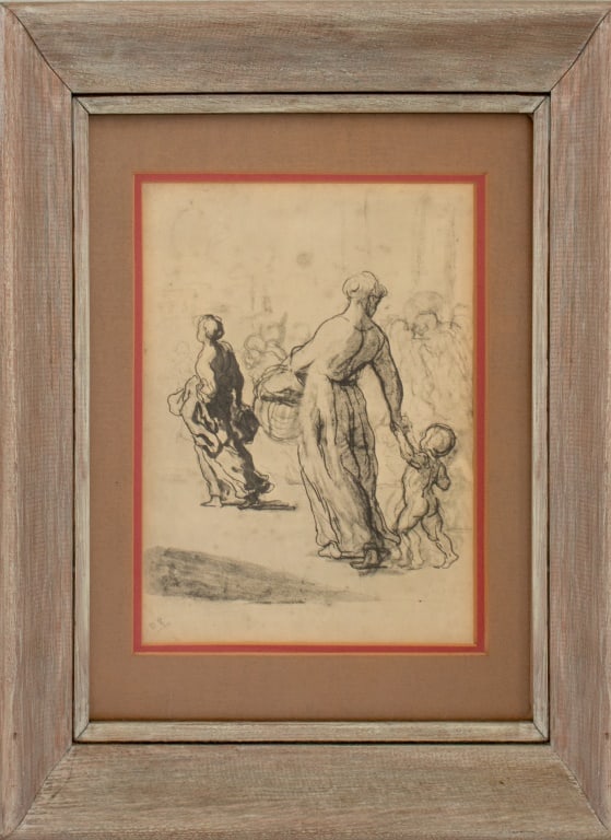 Eugene Delacroix Study Offset Lithograph: Eugene Delacroix (French, 1798-1863) Study Offset Lithograph, apparently unsigned, housed in a wood frame. Image: 11.75" H x 8.25" W; frame: 21" H x 16.5" W. Keywords: Prints, Multiples, Figural, Figu