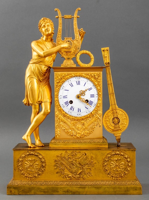 French Empire Ormolu Mantel Clock, ca. 1820 (1 of 13)