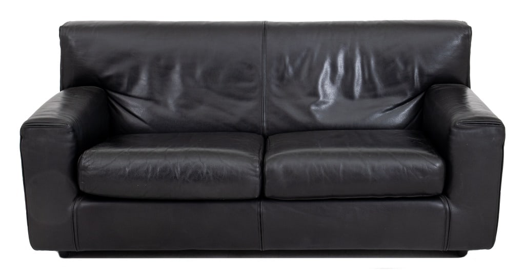 Cassina Black Leather 2-Seat Sofa (1 of 9)