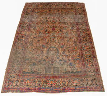 Persian Ferahan Sarouk Carpet, 16' x 10': Persian Ferahan Sarouk Carpet, with ornate floral and vegetal garden pattern. 15' 11" L x 10' 9" W. Provenance: From a StuyTown estate. Keywords: Rugs, Textiles, Interior decor, Antique