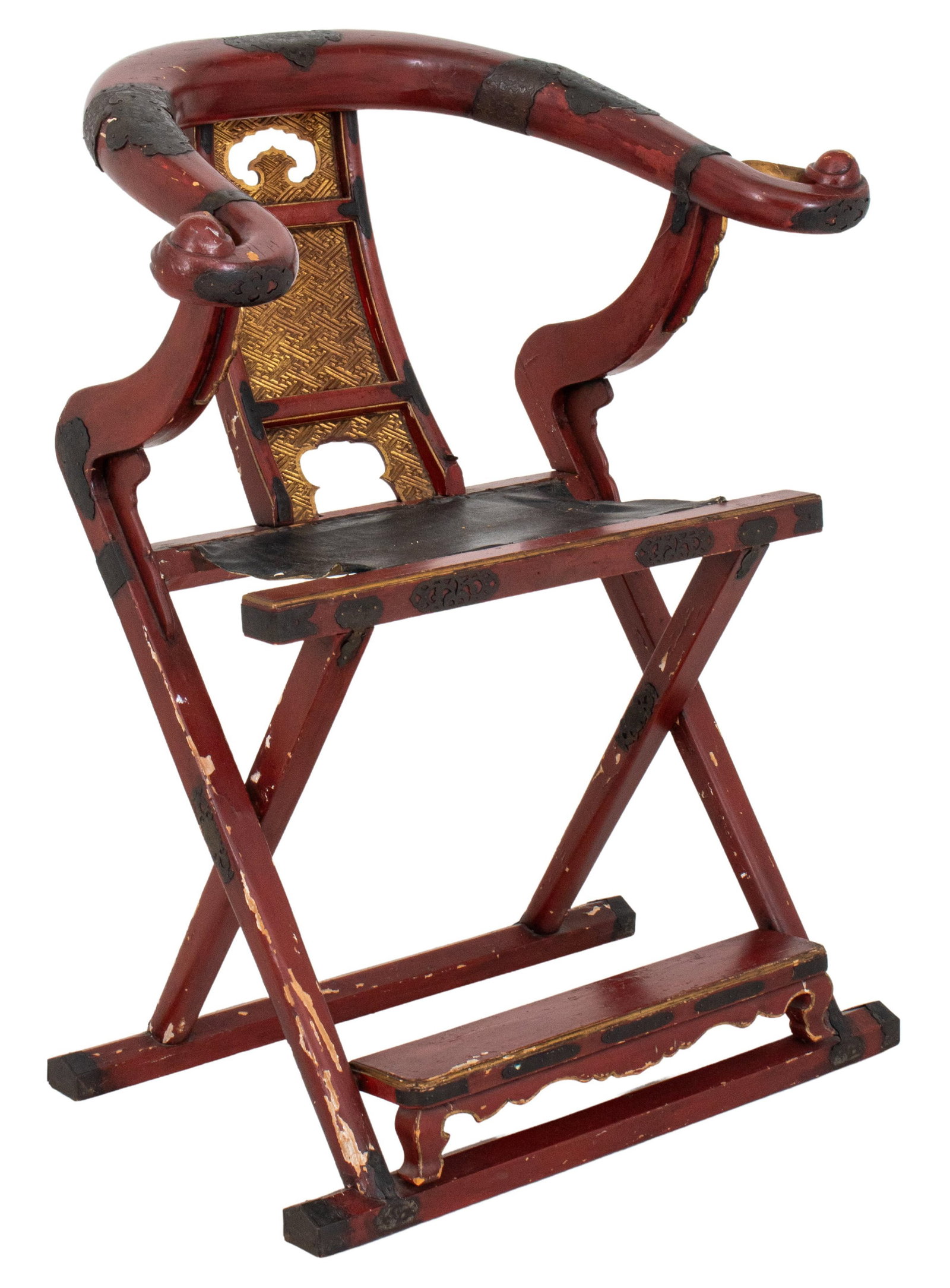 Chinese Lacquered Horseshoe Chair (1 of 10)