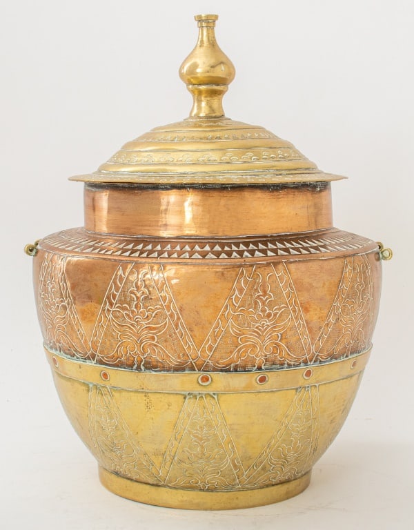 Indian Repousse Brass Coal Scuttle (1 of 10)