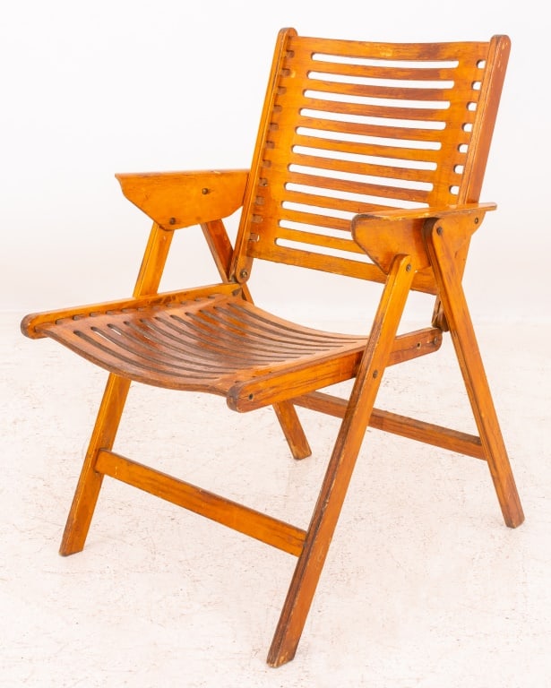 Mid-Century Modern Wood Foldable Arm Chair (1 of 7)