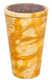 Grand Tour Style Jasper Inlaid Marble Side Table