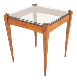 Rosewood & Macassar Ebony Glass Top Low Table
