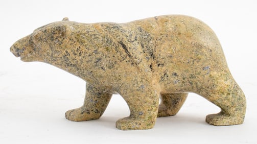 Tim Pee Inuit Soapstone Polar Bear Sculpture