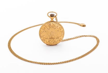 American Waltham Co. Pocket Watch & 14K Chain