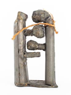 Seymour Lipton "Meeting I" Abstract Sculpture: Seymour Lipton (American, 1903-1986), "Meeting I", Abstract Expressionist Sculpture Study, welded metal, unsigned, titled to old attached tag and marked 433. 10.5" H x 5.75" W x 3.75" D. Provenance: