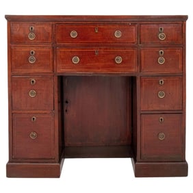 George III Walnut Tall Kneehole Desk, ca. 1800