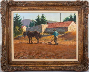 Arthur Sarnoff "Greek Farmer" Acrylic on Board