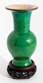 Chinese Green Crackle Glazed Porcelain Vase