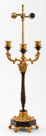 Louis Philippe Style Ormolu Patinated Bronze Lamp