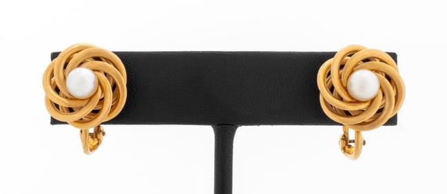 F & F Felger 14K Cultured Pearl Earrings