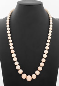 Angelskin Coral Bead Necklace with 14K Clasp