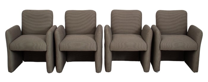 Ray Wilkes Style Modular "Chiclet" Chairs, 4