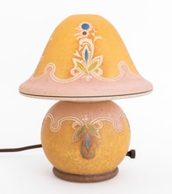 Bellova Acid-Etched Floral "Gnome" Table Lamp