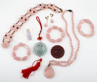 Chinese Jadeite and Hardstone Accessories, 9