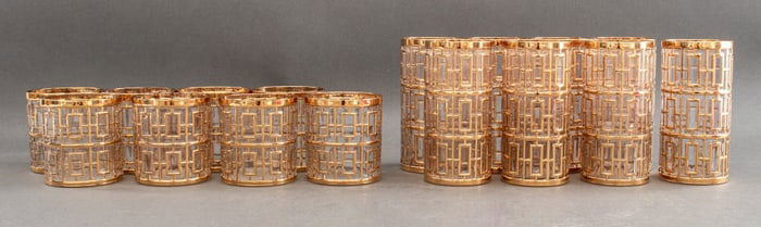 Imperial Glass "Shoji" Gilt Barware, 16