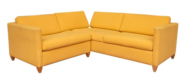 Modern Two-Piece Yellow Sectional Sofa