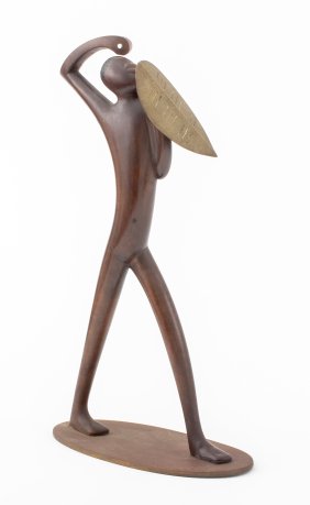 Hagenauer Style Shield Wielder Sculpture